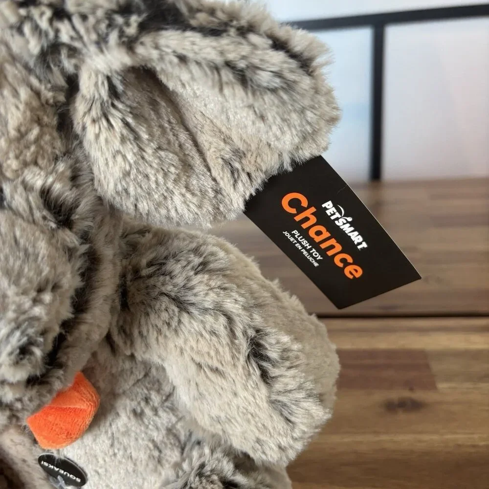 PetSmart Chance Dog Toy Pumpkin Bowtie Brown Puppy Squeaks Plush Floppy Ears NWT
